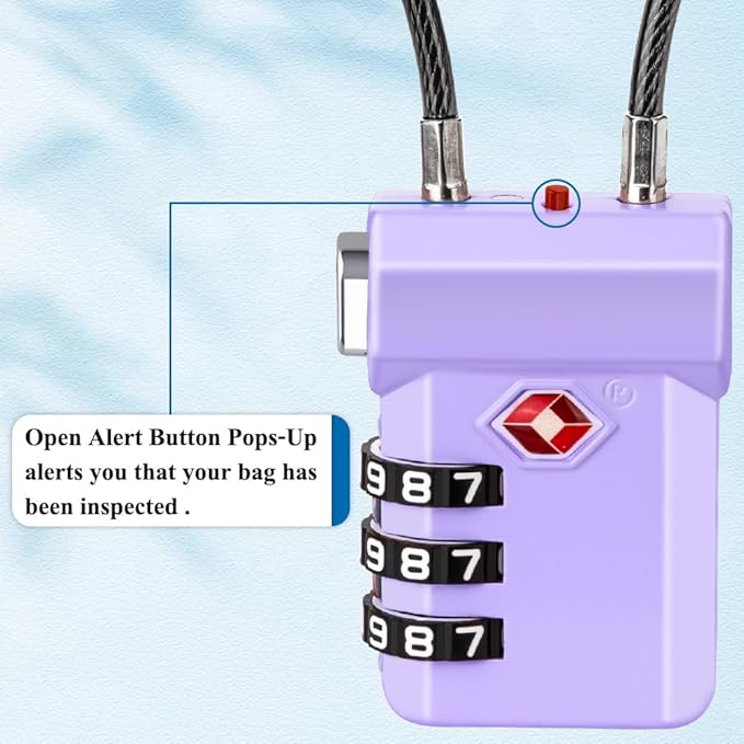 SURE LOCK TSA Approved 3-Digit Combination Luggage Locks – Open Alert Indicator, Re-settable Code with Zinc Alloy Body, Easy-Read Dials for Suitcase, Backpack, Gym Locker & Toolbox (Multiple Colors)