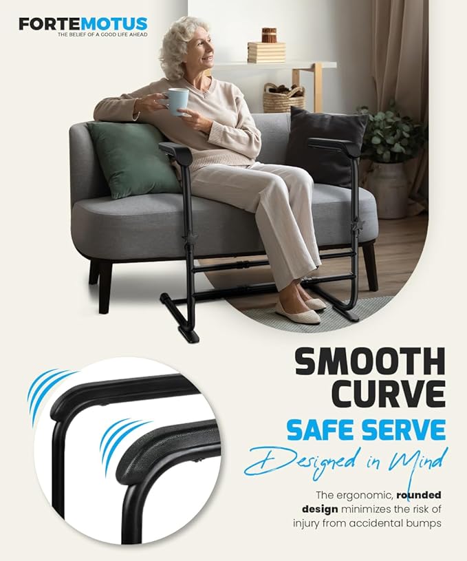 FORTEMOTUS Couch Stand Assist with Soft & Wide Handle, Height & Width Adjustable Sofa Stand Assistance for Elderly, Seniors, Pregnancy Women and Disabled, Holds up to 350 lbs