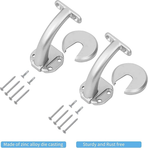 11FT Modern Aluminum Handrail Set, handrails for Indoor Stairs,Deck,Slope, Wall Mounted Staircase handrails, Zink Alloy Brackets Included,Rust Free. (Anodized Silver, 11 FT)