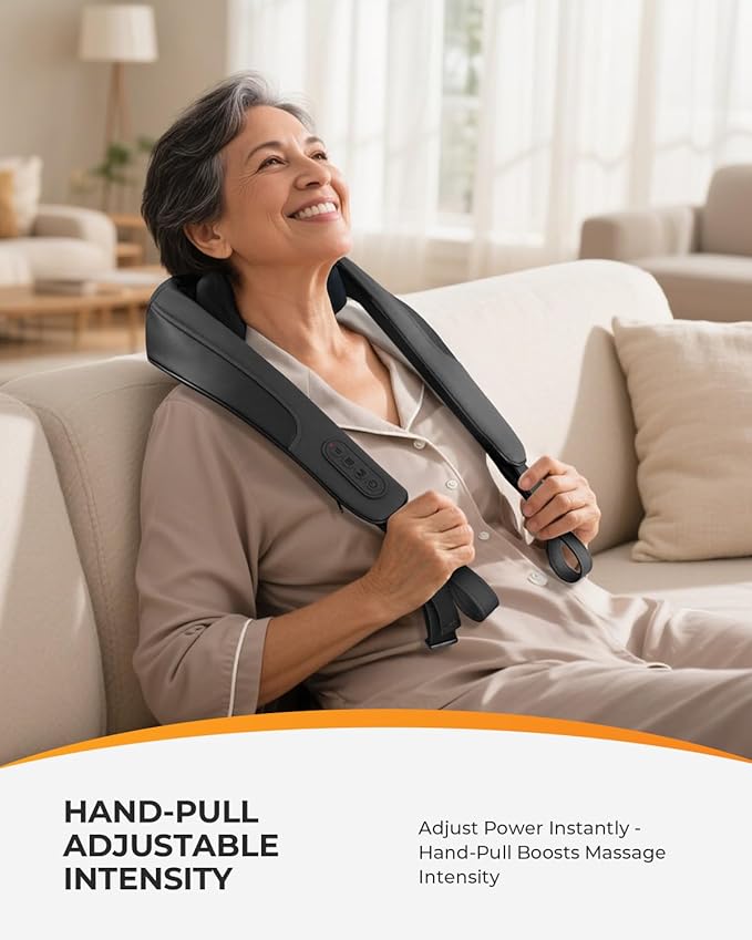 CooCoCo Cordless Neck Massager, for Christmas, Birthday Ideas for Dad Mom, Neck and Back Massager for Pain Relief Deep Tissue, Shiatsu Shoulder Massager for Pain Relief, Back Massager with Heat
