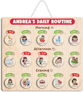 Wooden Chore Chart for Boys, Daily Routine Chart for Kids, Visual Schedule, Chore Reward Chart, Bedtime Morning Routine Chart for Toddlers (07)