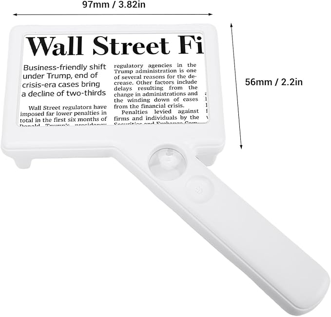Gugxiom 20X Page Magnifying Glass with Light, 4.3 Inch Display Handheld Magnifier, Lightweight Magnifying Glass for Reading Small Prints Seniors Low Vision