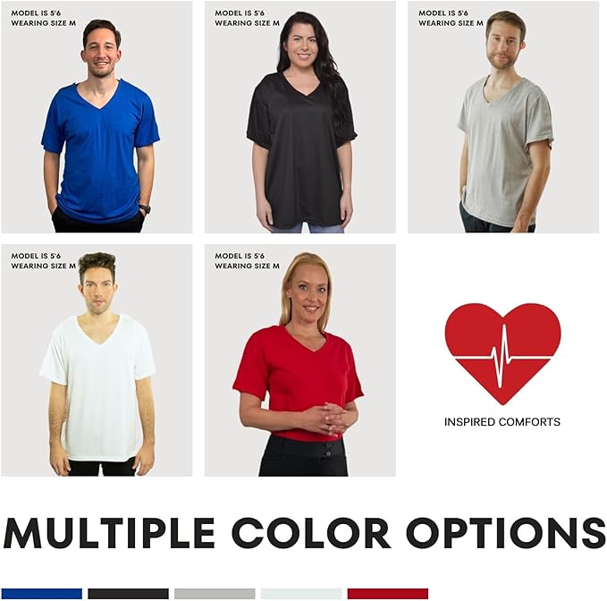 Inspired Comforts Unisex Post Surgery & Rehab V Neck Dual Access Snap Shirt
