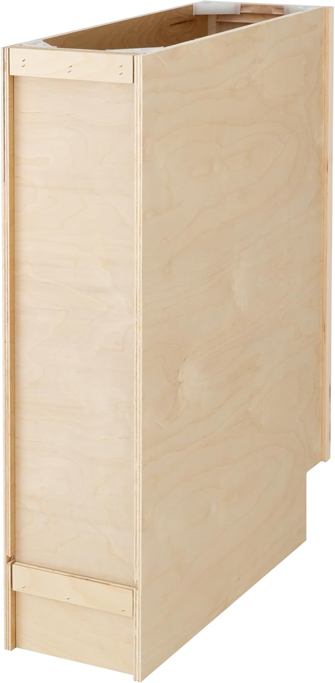 Quicklock RTA (Ready-to-Assemble) | Base Kitchen Cabinets - Shaker Style | Made in America (Raw Maple, 9" Wx34.5 Hx24 D Base)