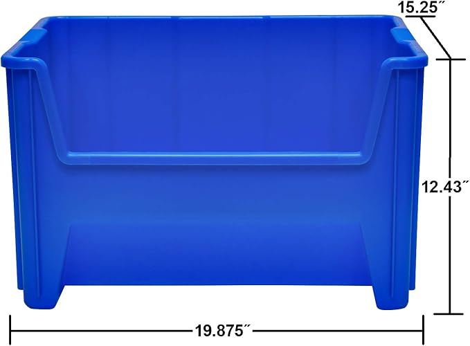 Akro-Mils 13017 Stak-N-Store Heavy Duty Stackable Open Front Plastic Storage Container Bin, (15-Inch x 20-Inch x 12-1/2-Inch), Clear, (3-Pack)