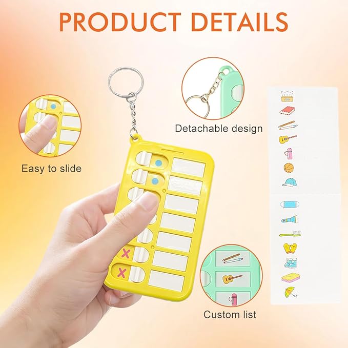 3 Pack Reminder Boards for The Elderly Detachable Daily Task Pads School Bags & Memory Aid Portable Visual Schedule with Keyring
