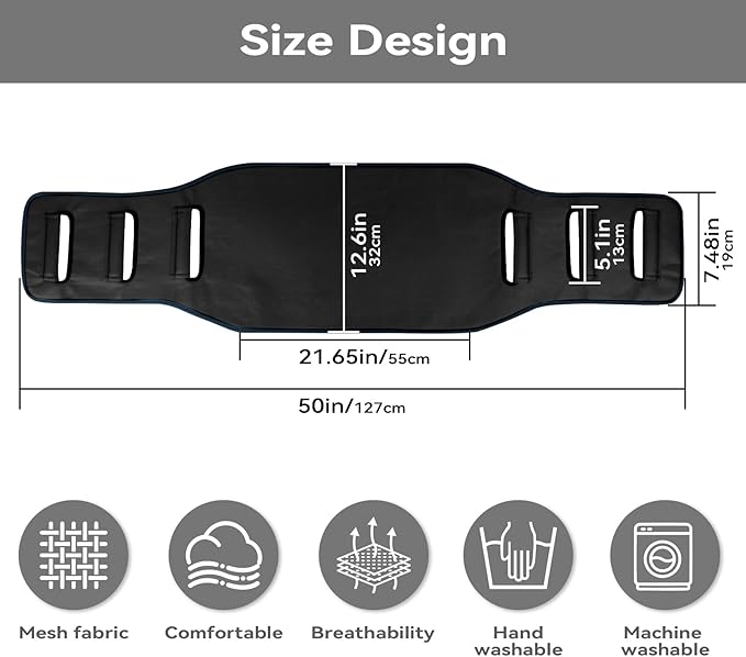 Transfer Sling Gait Belts, Padded Assist Transfer Belts, Heavy Duty Patient Lift Belt, Lifting Aid and Mobility Standing for Disabled, Injured, Seniors - Safely Move from Wheelchair and Bed