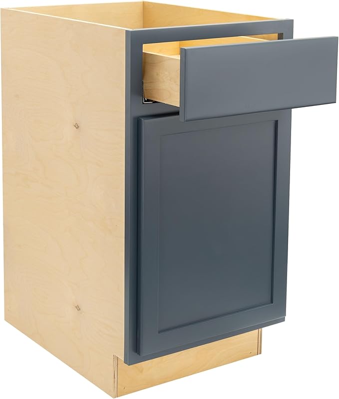 Quicklock RTA (Ready-to-Assemble) | Base Kitchen Cabinets - Shaker Style | Made in America (Needlepoint Navy, 18" Wx34.5 Hx24 D Base)