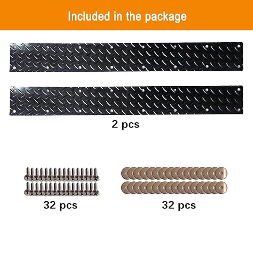 Rubber Outdoor Stair Treads for Wooden Steps Screw Down,31.5” x 4” (2 Pack) Non Slip Stair Grips Strips for Porch Steps,Dogs,Back Yard,Walkways,Rainy and Snowy Days.(Waterproof)