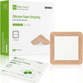 Silicone Adhesive Foam Dressing with Gentle Border 6''x6'', 10 Packs for Bed Sore Leg Ulcer, High Absorbency Waterproof Silicone Wound Bandages by NeuHeils