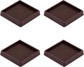 4 Pack Square Rubber Furniture Caster Cups, 3X3 Anti-Slip Gripper for Hardwood Floor Protection, Heavy Duty Anti Slide Floor Protectors for Bed Couch Stoppers
