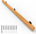 7FT Wood Stair Handrails Wall Mount, Hand Railings for Stairs Indoor Outdoor, Non-Slip Staircase Handrail for Corridor, Lofts, Patio, Kindergarten Guardrail (Size: 7ft)