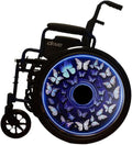 Wheelchair Accessories, Wheelchair Wheel Covers, Designer Wheels, Waterproof, Easy Install/Remove, Lightweight, (Blue Butterfly)