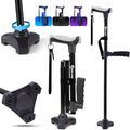Adjustable Walking Cane for Women & Men for Stability, Self Standing Cane with Second Handle for Standing, 350lbs Heavy Duty Foldable Collapsible Folding Cane, Walking Sticks for Seniors & Adult