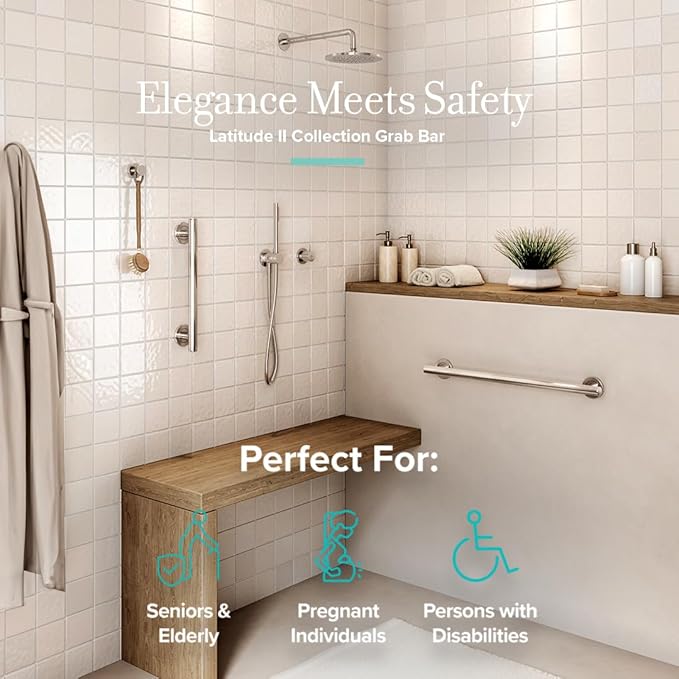 Gatco 853 Latitude II 18-Inch Grab Bar, Stainless Steel