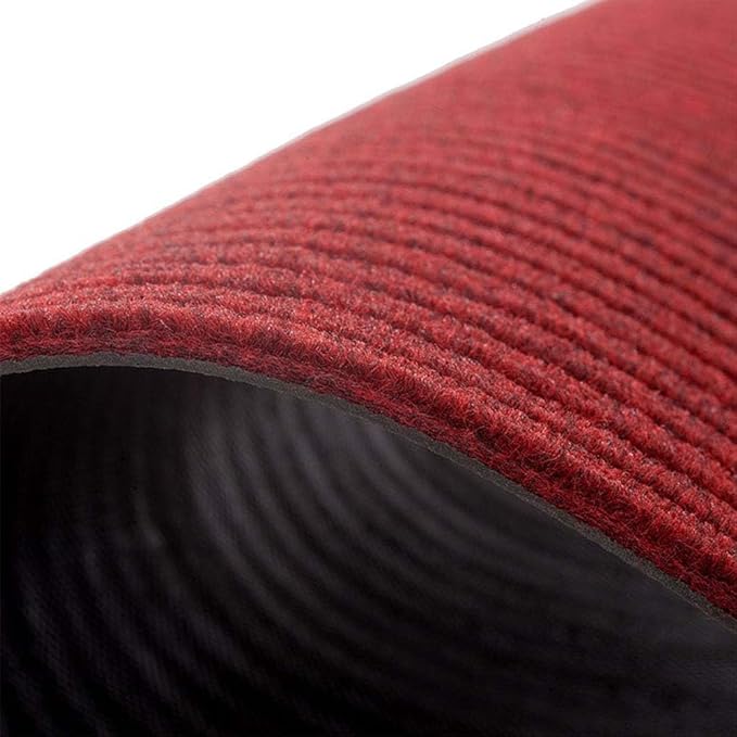 tonchean Commercial Grade Door Floor Mat 3x10Ft Heavy Duty PVC Non-Slip Entrance Mat Indoor Outdoor Runner Rugs, Brush Step Entrance Mats for Corridor, Kitchen, Home, High Traffic Area, Red