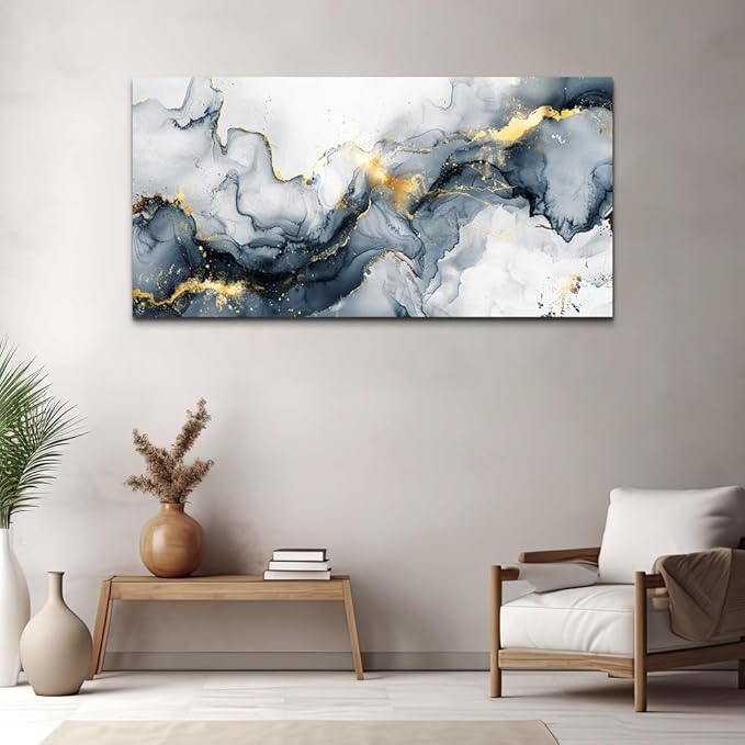 KELIYUAN Minimalism Ink Abstract Wall Paintings Canvas Wall Decor For Bedroom Wall Art For Living Room Office Decorations Ready to Hang Canvas Prints Artwork Modern Bathroom Home Decor 20"x40"