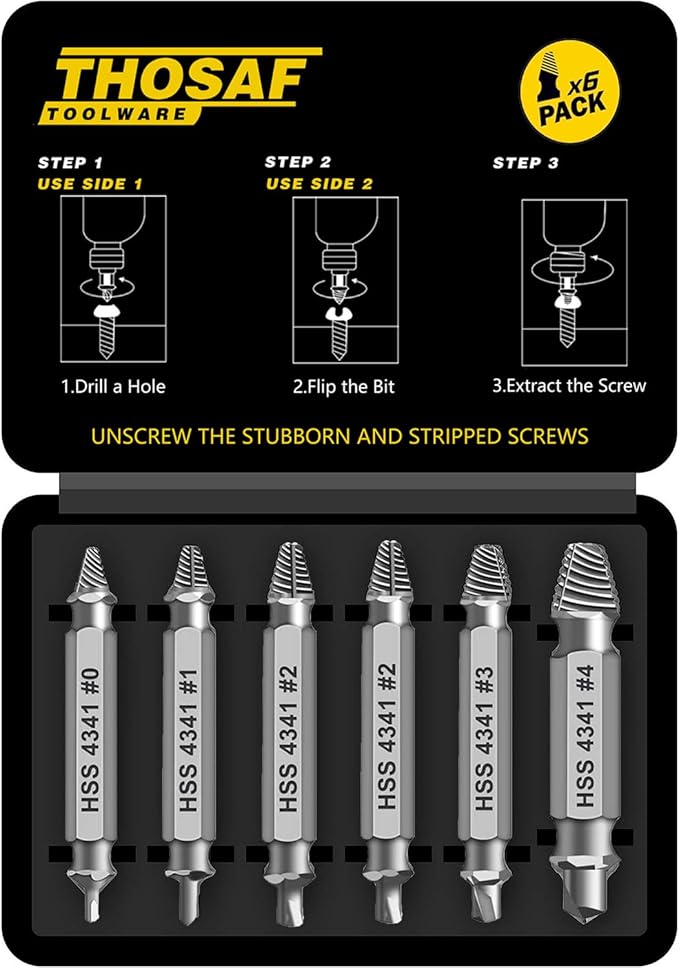 Gifts for Men,Damaged Screw Extractor Set-Valentines Day Gifts for Him Men Adults,Mens Gifts for Dad,Husband,Stripped Screws Nuts & Bolts Drill Bit Tools for Easy Removal of Rusty Broken Screw