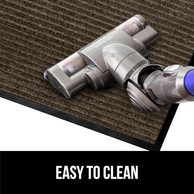 GORILLA GRIP Waterproof Traffic Guard Door Mat, 72x48, Heavy Duty Entryway Mats, Strong Rubber Back Commercial Utility Rugs for Office Hallway, Garage Floor and Home, Low Profile Carpet Runner, Brown