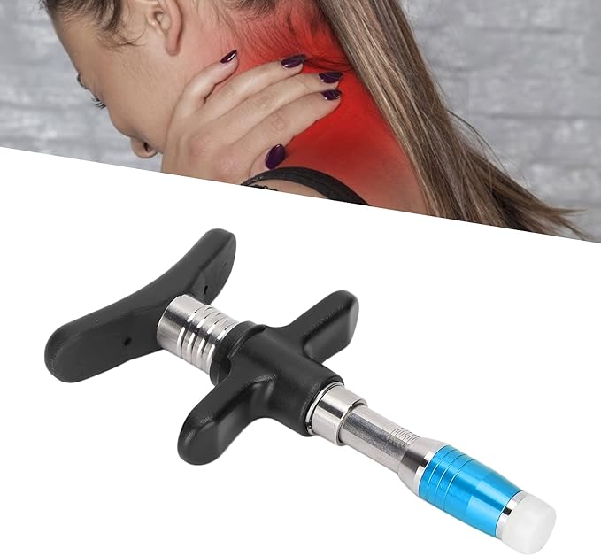 ZJchao Chiropractic Adjustment Tool, 10 Levels Manual Single Head Spinal Massager Hand Back Massage Tool Gun Device Portable Chiropractic Adjustment Tool (Blue)