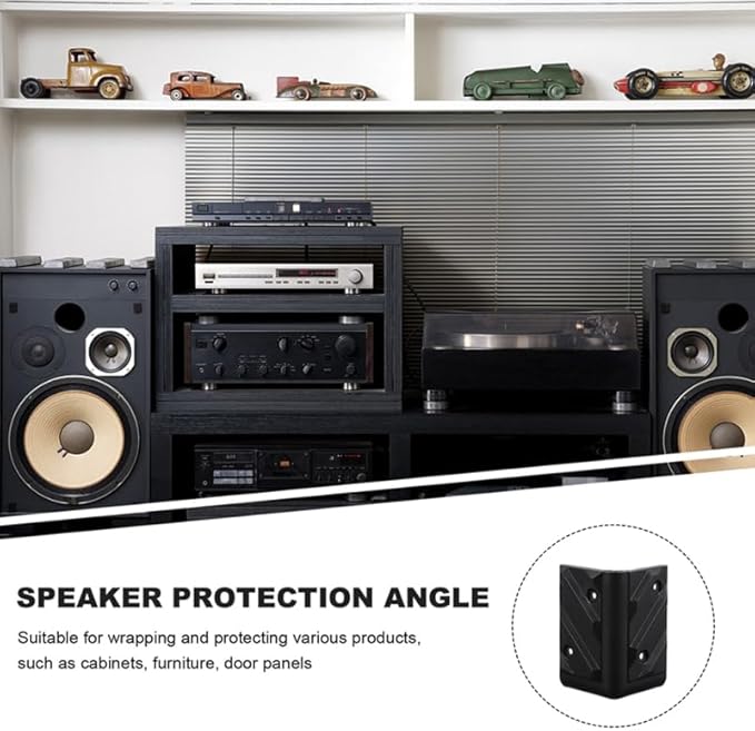 Gadpiparty Anti-Collision Speaker Corner Protectors 1.77 Inch Plastic Guards for Stage Sound Cabinets Furniture Edge Protection with Screws for Easy Installation and Reuse