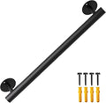 Heavy Duty Stair Railing, Wrought Iron Hand Rails for Indoor Stairs, Handrails for Bathroom, Basement, Porch Steps, Barrier-Free Staircase Grab Bar for Seniors, 28in, Black