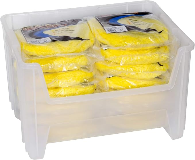 Akro-Mils 13017 Stak-N-Store Heavy Duty Stackable Open Front Plastic Storage Container Bin, (15-Inch x 20-Inch x 12-1/2-Inch), Clear, (3-Pack)