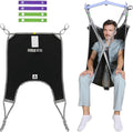 Patient Lift Divided Leg Sling – Heavy Duty 500 lbs Capacity, Easy Hygiene Access with Handles & Pocket, Machine Washable – Small/Medium/Large for Elderly, Disabled & Bariatric Care (Black, M)