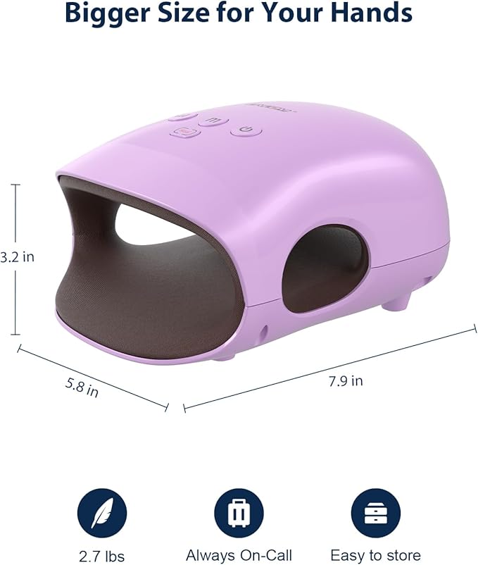 CINCOM Hand Massager - Cordless Hand Massager with Heat and Compression for Arthritis and Carpal Tunnel, Gifts for Women(Purple)