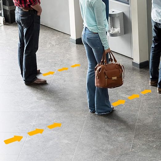 Arrow Floor Sticker Tape 2"4" Floor Marking Sign 200 PCS Decal Orange