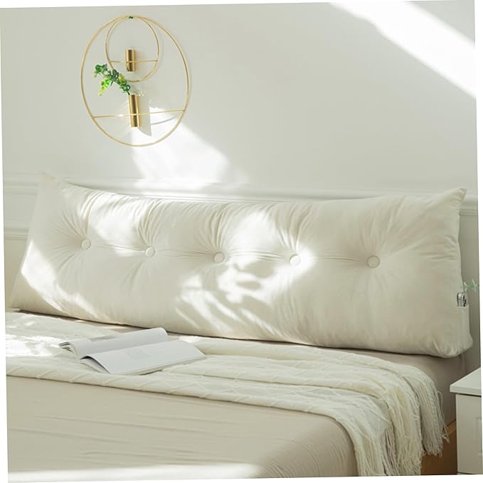 Headboard Pillow, Triangular Wedge Pillow Headboard, 59x15 Large Bolster Bed Rest Reading Bed Backrest Pearl Cotton Stuffed Positioning Support Bolster Cushion