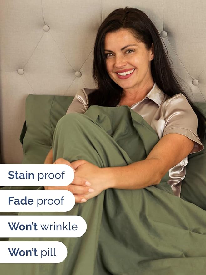Extra Deep Twin Sheet Set - 4 Piece Breathable & Cooling Sheets - Hotel Luxury Bed Sheets Set - Easy & Secure Fit - Soft, Wrinkle Free & Comfy Sheets Set - Sage Green Sheet Set with Extra Deep Pockets