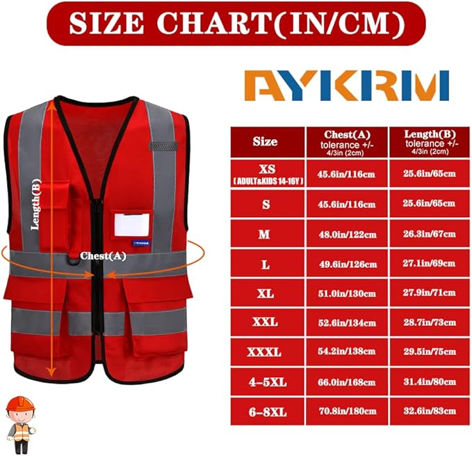 A-SAFETY Red mesh reflective vest