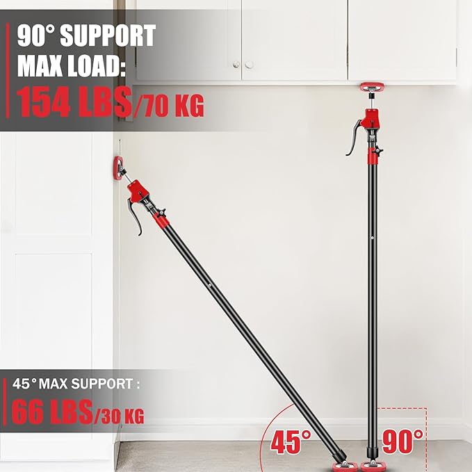 XINQIAO Cabinet Jacks for Installing Cabinets, Heavy Duty Third Hand Tools Adjustable Support Pole from 49.2 in to 114.2 in, 1 PC