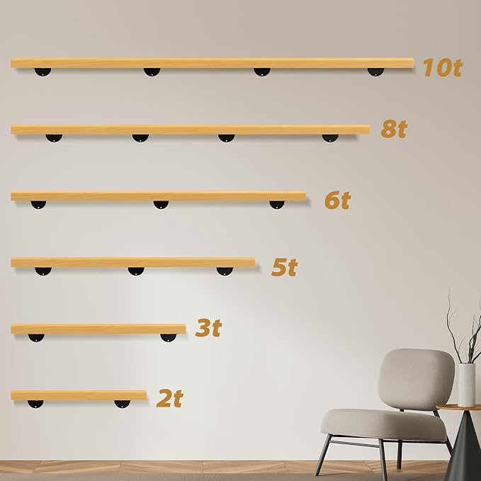5FT Wooden Stair Handrails,Hand Railings for Stairs Indoor Outdoor Wall Mount Support Wood Handrails,Non-Slip Sturdy Staircase Handrail Safety Grab Bar Rod Complete Kit for Home,Lofts,Guardrail