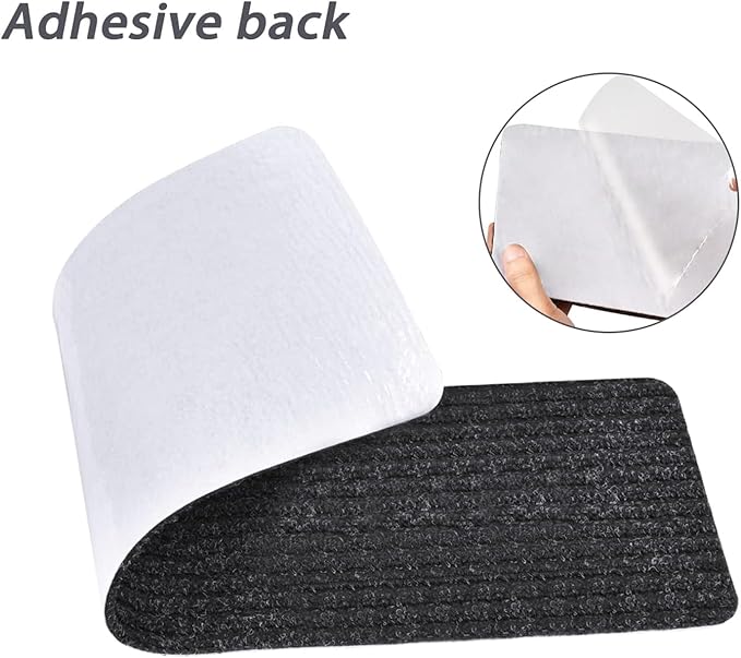 MBIGM Non-Slip Carpet Stair Tread Mat 30" x 30" Landing Rug-Matching Mat Non-Skid Safety Rug Slip Resistant - Black