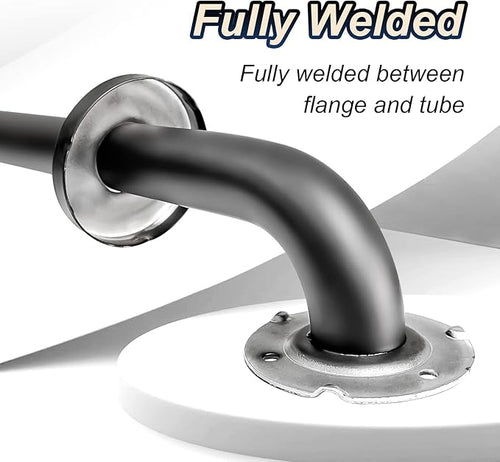 18 Inch Handicap Grab Bars, 2 Pack Stainless Steel Grab Bar for Bathtubs and Showers, Wall Mount Safety Shower Grab Bars for Seniors Injury Elderly, Matte Black