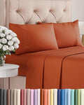 Twin XL 4 Piece Sheet Set - Cooling & Breathable Bed Sheets - Hotel Luxury Bed Sheets for Women, Men, Kids & Teens - Deep Pocket Bedding w/Easy Fit - Soft & Wrinkle Free - Twin XL Terracotta Sheets