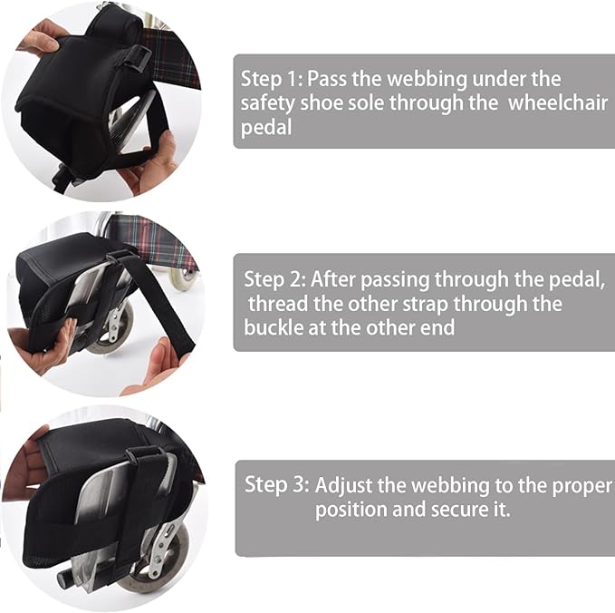 Wheelchair Restraint Shoes Prevent The Foot from Falling Off The Footrest Adjustable & Easy to Wear,Wheelchair Shoe Holder Straps for Disabled & Rehabilitation Patients