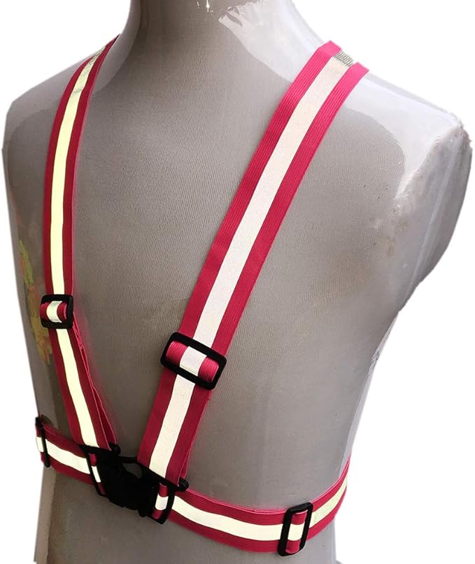 zojo Reflective Vest | Lightweight, Adjustable & Elastic | Safety & High Visibility for Running, Jogging, Walking,Cycling | Fits Outdoor Clothing (Neon Pink)