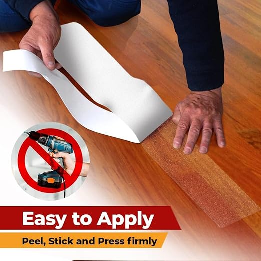 ThreadNanny Indoor and Outdoor Stair Treads - Stair Treads for Wooden Steps, Concrete Steps Etc. (Works on All Surfaces & Weather), Non Slip Durable & Waterproof Anti Slip Tape (100 Pack, Clear)