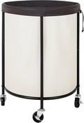 StorageWorks 52.8-Gallon(200L) Rolling Laundry Hamper, Heavy-Duty Round Laundry Basket with Wheels and Removable Bag, Hamper for Laundry Room Organization and Storage, Bathroom, Bedroom, Beige