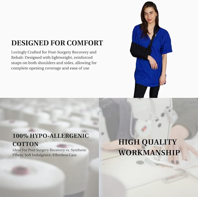 Inspired Comforts Unisex Post Surgery & Rehab V Neck Dual Access Snap Shirt
