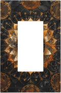 Cool Colorful Mandal Flowers Boho Floral Decorative Outlet Covers 1 Gang Single Rocker Light Switch Cover Plate Wall Plates GFCI Faceplate for Bed Room Living Room Decor