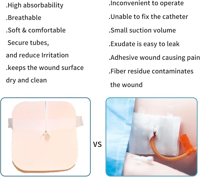 Dimora Fenestrated Foam Dressing, Non-Adhesive Tracheo Pads 4"x4" 10 Packs, Tracheostomy Supplies Hydrophilic Highly Absorbent Soft Wound Dressings, Secure Tubes and Absorb Leakage