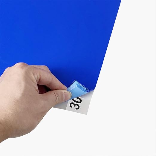 Sticky mat with Adhesive,180 Sheets,Tacky pad 24" x 36",6 Packs of 30 Blue Sheets Each,for Construction,Science Lab Door Matting,Basketball Shoes,Cleanroom,Laboratory and Hospital. (6, Blue, 24"x36")