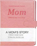 Artmag Mom's Life Story Journal with 250+ Prompt Questions, Family Keepsake Book Leather Cover for Mom to Share Her Memories for Birthday Mother's Day Christmas (Pink)
