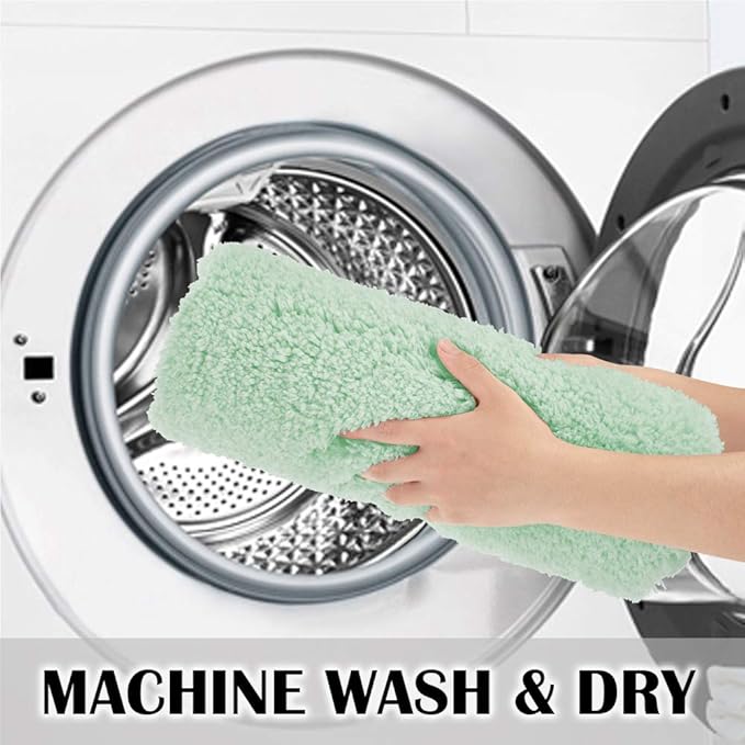 Suchtale Non Slip Bath Mat (16 x 24, Pale Green) - Soft Microfiber Shaggy Mat, Water Absorbent, Machine Washable, Thick Plush for Shower