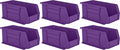 Hudson Exchange 11" x 5-1/2" x 5" (6 Pack) Plastic Stackable Storage Bin and Hanging Container, Purple
