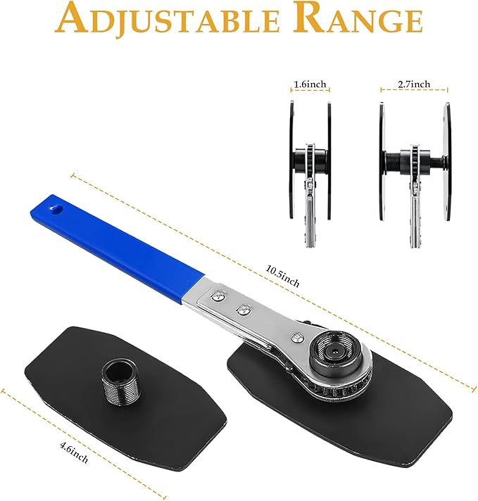 Brake Caliper Compression Tool with 4 Hooks & Blue Grip - Caliper Piston Compressor Tool, Brake Pad Spreader for Single/Twin/Quad Piston Disc Brake Repair